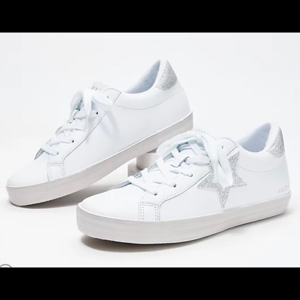 Sketchers Star Glitter Trim Leather STARZ Sz 7